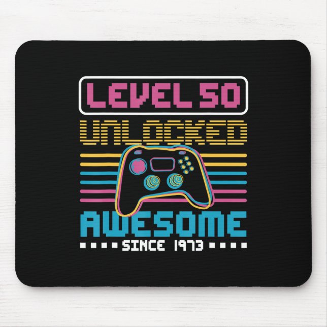 Tapis De Souris Niveau 50 déverrouillé stupéfiant depuis 1973 Jeu  (Devant)