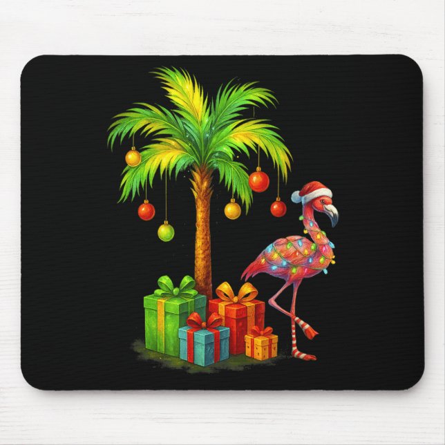 Tapis De Souris Nk Flamingo Christmas Palm Tree Trocal Xmas  (Devant)