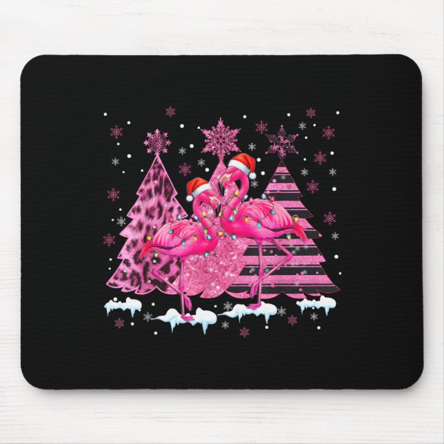 Tapis De Souris Nk Flamingo Santa Hat Leopard Christmas Tree Xmas  (Devant)