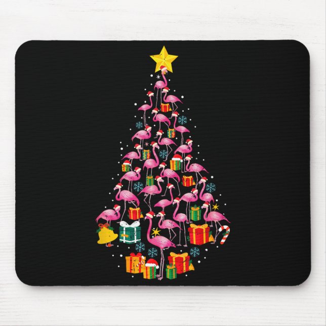 Tapis De Souris Nk Flamingo Santa Merry Christmas Tree Lights Wome (Devant)