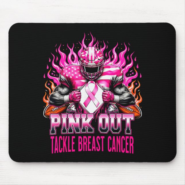Tapis De Souris Nk Out Tackle Football Breast Cancer Awareness Men (Devant)