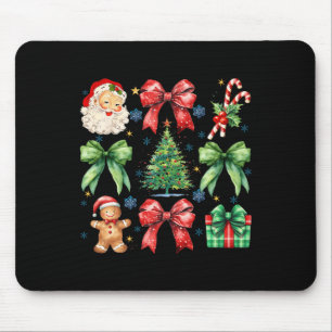 Tapis De Souris Noël Arbre Coquette Bow Santa Claus Candy
