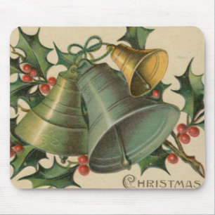 Tapis De Souris Noël Bells vintage et houx