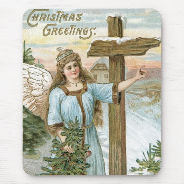Tapis De Souris Noël Bonjour Angel (Devant)