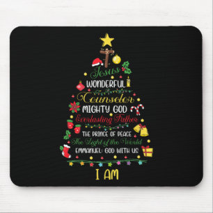 Tapis De Souris Noël chrétien Jésus Bible Noms Noël Arbre Sh