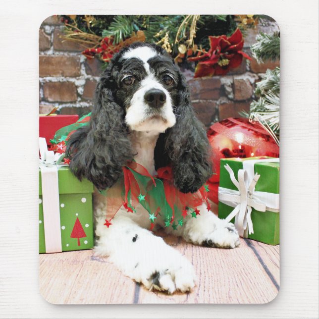 Tapis De Souris Noël - cocker - Laci (Devant)