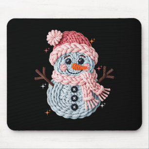 Tapis De Souris Noël Crochet Faux Fil Crochet Bonhomme de Neige Dr