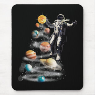 Tapis De Souris Noël dans le système solaire spatial L'astronaute 
