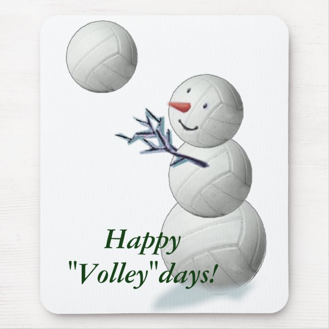 Tapis De Souris Noël de bonhomme de neige de volleyball (Devant)