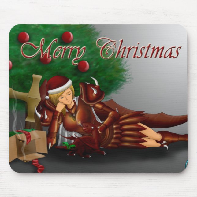 Tapis De Souris Noël de dragon (Devant)