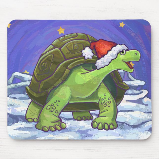 Tapis De Souris Noël de la tortue nocturne étoilée (Devant)