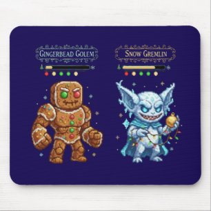 Tapis De Souris Noël du jeu vidéo rétro   Biscuit de Noël en pixel