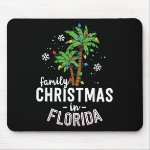 Tapis De Souris Noël en famille en Floride Palmiers Xmas Beach