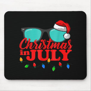 Tapis De Souris Noël En Juillet Santa Hat Lunettes de soleil Cele 