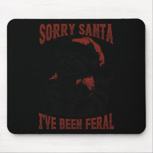 Tapis De Souris Noël Funny Raccoon Désolé Père Noël J'ai été Fera