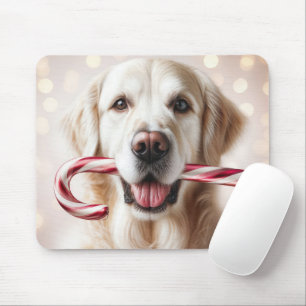 Tapis De Souris Noël Golden Retriever avec Sucre de canne
