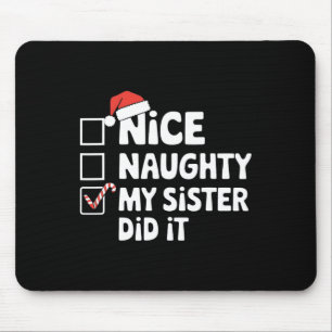 Tapis De Souris Noël Jolie Soeur Fille L'A Fait Noël Famille B