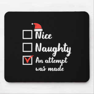 Tapis De Souris Noël Nice Naughty Tentative A Été Fabriqué Noël Ho