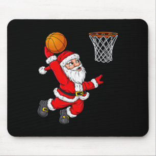 Tapis De Souris Noël Père Noël Dunking Un Fun De Basket-ball Xma
