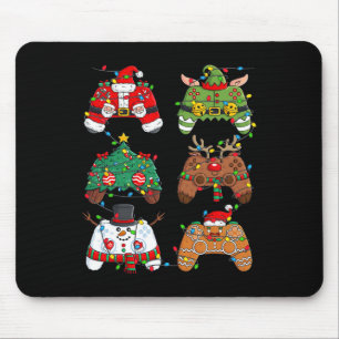 Tapis De Souris Noël Père Noël Elf Lights Contrôleurs de jeu Noël