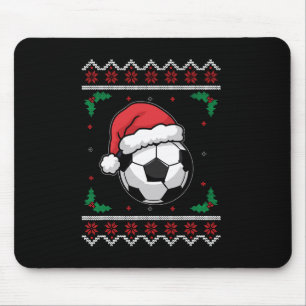 Tapis De Souris Noël Père Noël Football Noël Soccer moche Garçons