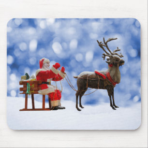 Tapis De Souris Noël Père Noël Reindeder dormant neige