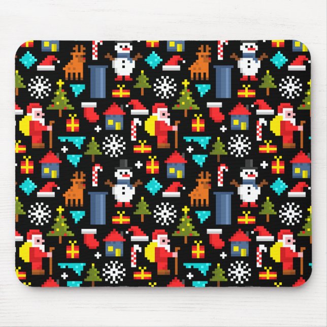 Tapis De Souris Noël Pixel (Devant)