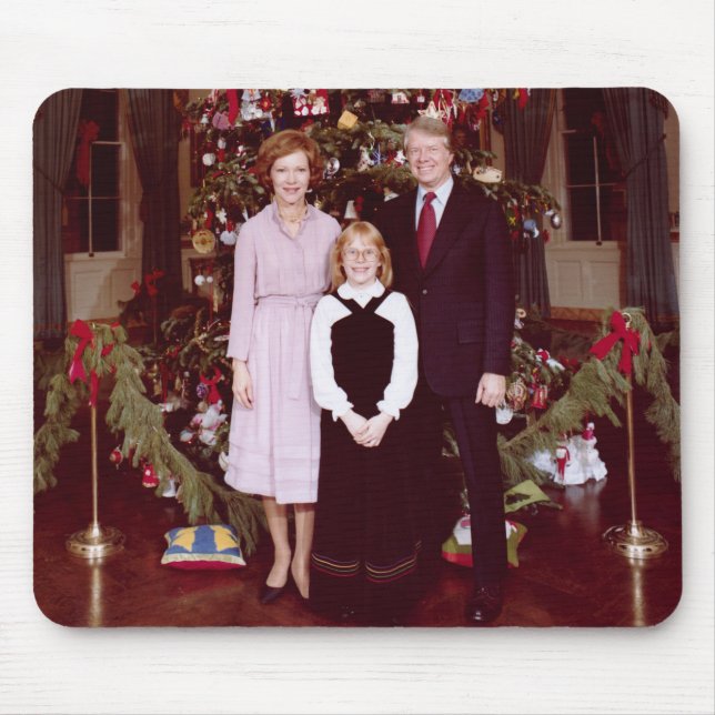 Tapis De Souris Noël Président James Jimmy Carter Maison Blanche (Devant)