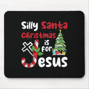Tapis De Souris Noël Religieux Silly Père Noël Noël Est Pour J