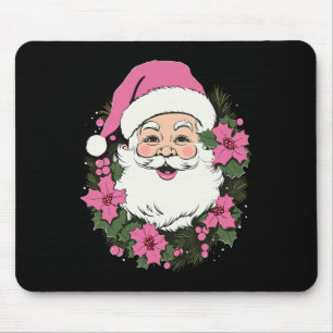 Tapis De Souris Noël rose vintage Père Noël Joyeux Noël Fille