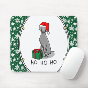 Tapis De Souris Noël Santa Hat Weimaraner Chien (gris 1) mignon