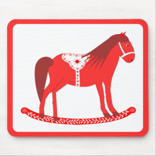 Tapis De Souris Noël scandinave Cheval Rocking
