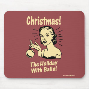 Tapis De Souris Noël : Vacances Avec Des Boules