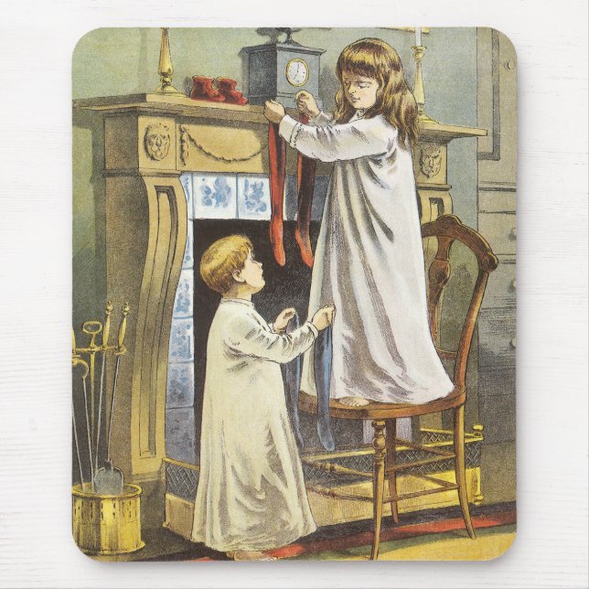 Tapis De Souris Noël victorien, Bas de Noël pour enfants (Devant)