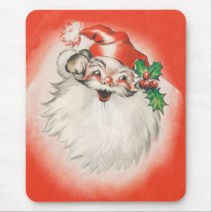 Tapis De Souris Noël vintage, joyeux Père Noël rétro des années 50