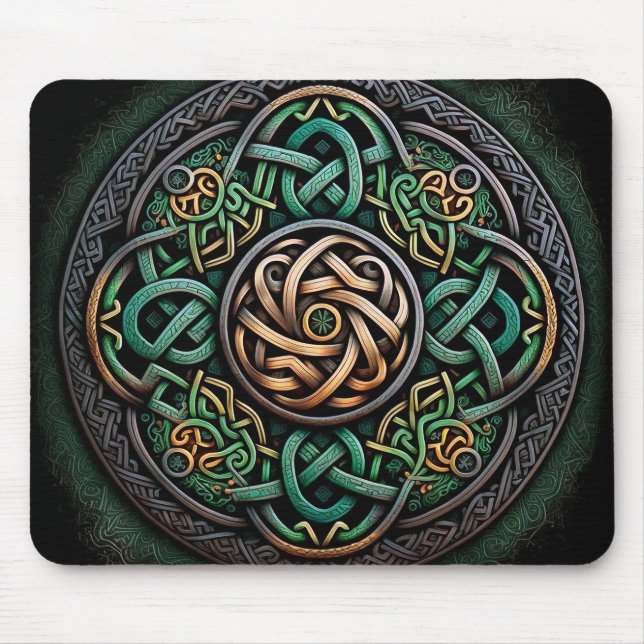Tapis De Souris Noeud Celtique Green Gold (Devant)