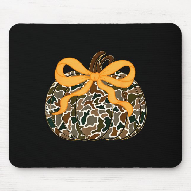 Tapis De Souris Nœud Coquette Citrouille Thanksgiving Automne Feui (Devant)