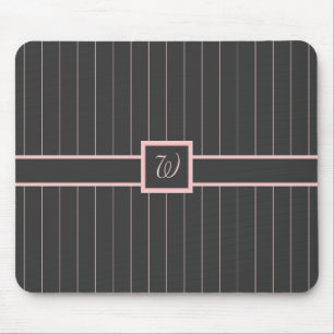 Tapis de souris noir avec rayures roses