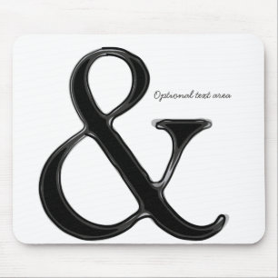 Tapis De Souris Noir & Blanc Ampersand Chic Moderne Personnalisé