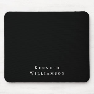 Tapis De Souris Noir Blanc Nom Personnalisé Minimaliste Hommes Mod