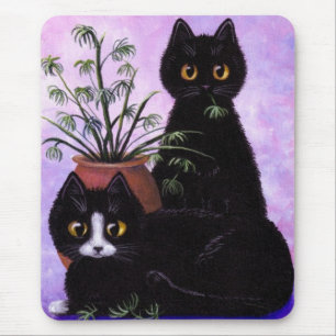 Tapis De Souris Noir Blanc Tuxedo Funny Chat Créationarts