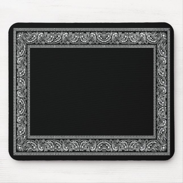 Tapis de souris noir de Bandana de Paisley (Devant)