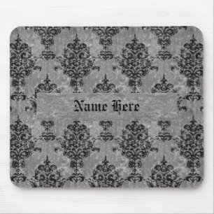 Tapis De Souris Noir de damassé sur la pierre de gris de Faux