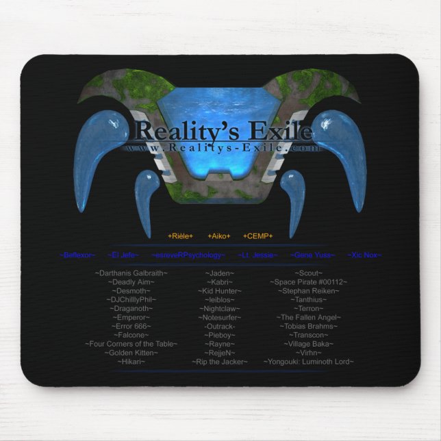 Tapis De Souris Noir de Mousepad de l'exil de la réalité (Devant)