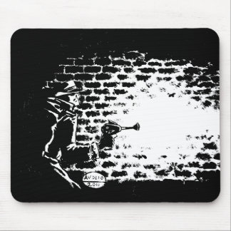 Tapis de souris Noir de Raygun, illustration par
