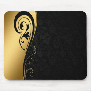 Tapis De Souris Noir élégant et or