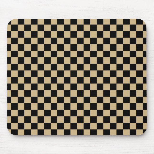 Tapis De Souris Noir et À damiers Tan (Devant)