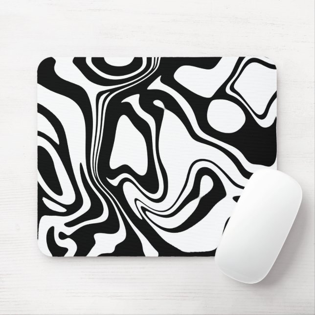 Tapis De Souris Noir et blanc (Avec souris)