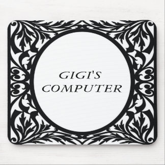 Tapis de souris noir et blanc