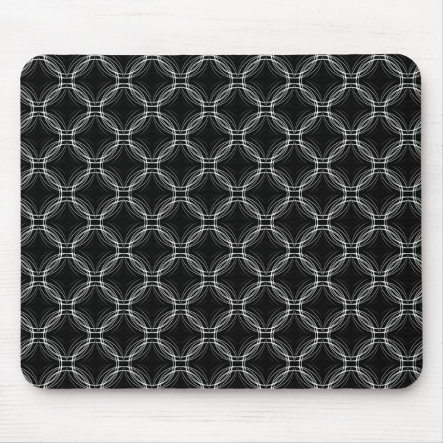 Tapis De Souris Noir et blanc Haute Ville Élégance Mousepad (Devant)
